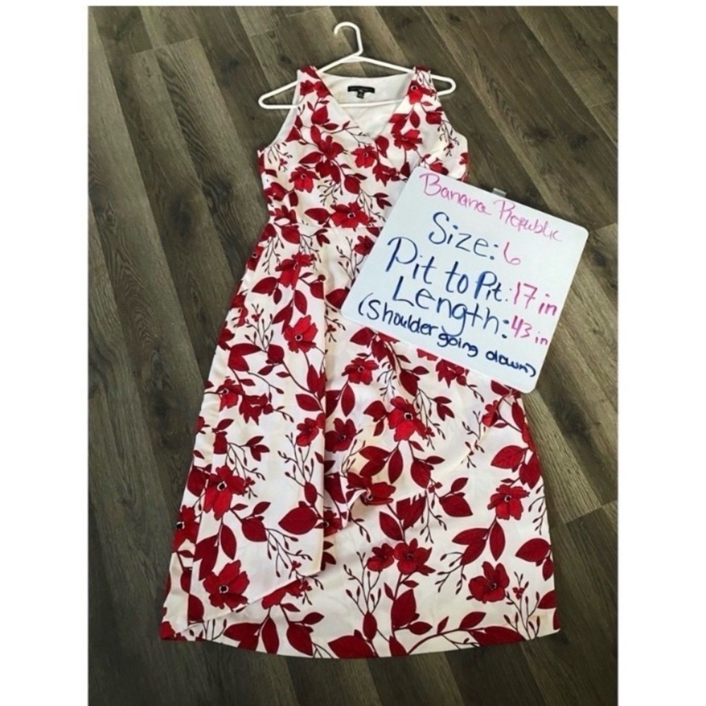 BANANA REPUBLIC White Floral Midi Dress - Picture 9 of 9